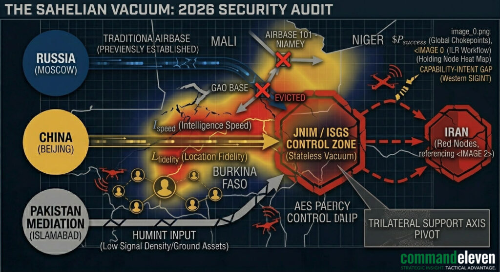 CommandEleven // Technical Map of the Sahelian Security Vacuum and Western Institutional Eviction