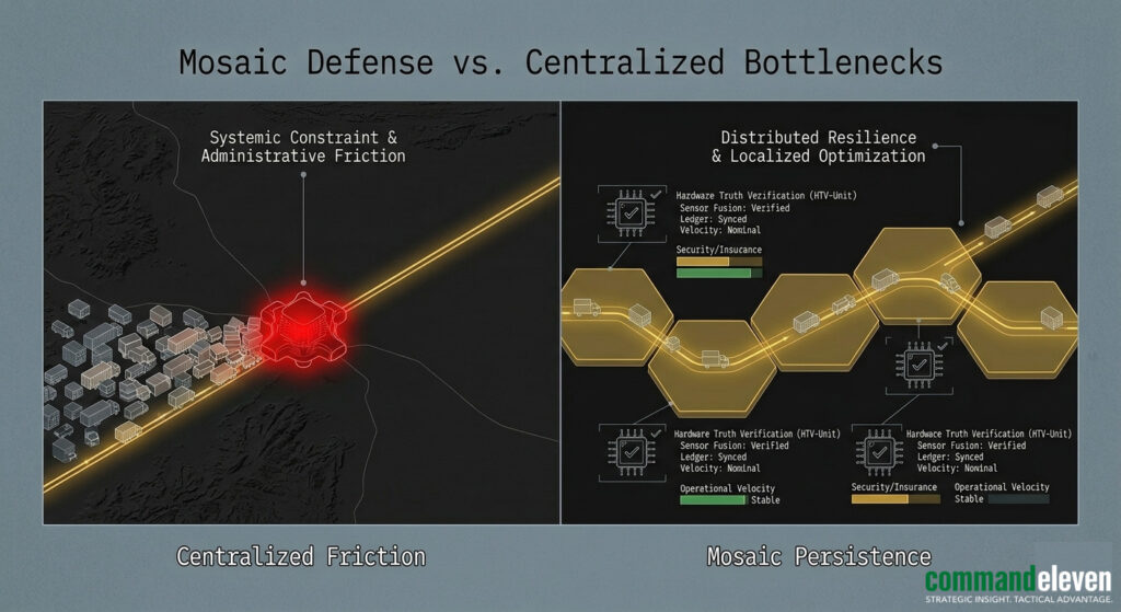 Mosaic Defense vs Centralized Bottlenecks