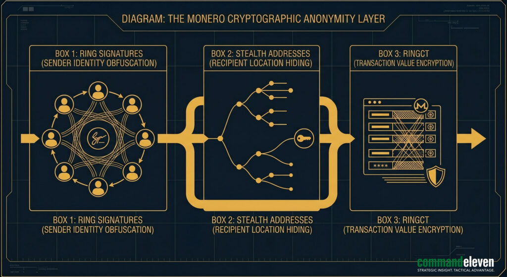 The Monero Cryptographic Anonymity Layer