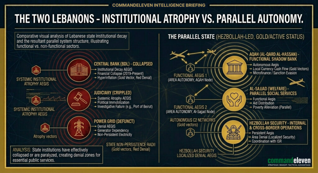 The Two Lebanons - Institutional Atrophy vs Parallel Autonomy