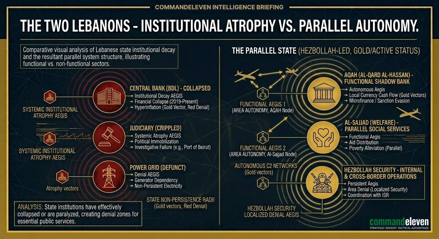 The Two Lebanons - Institutional Atrophy vs Parallel Autonomy