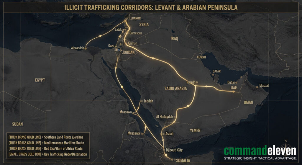 Illicit Trafficking Corridors - Levant & Arabian Peninsula