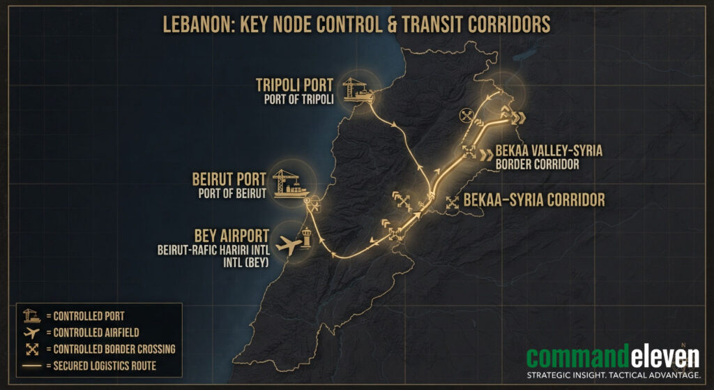 Lebanon - Key Node Control & Transit Corridors