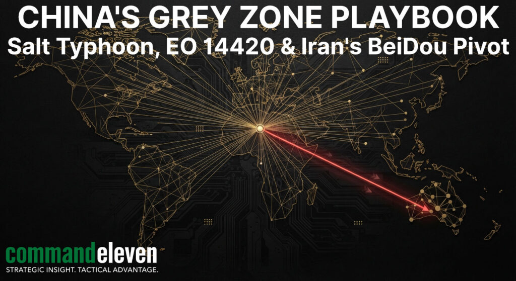 China's Grey Zone Playbook: Salt Typhoon, EO 14420 & Iran's BeiDou Pivot
