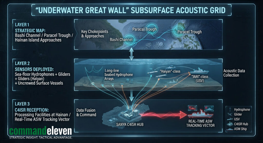 Underwater Great Wall - Subsurface Acoustic Grid
