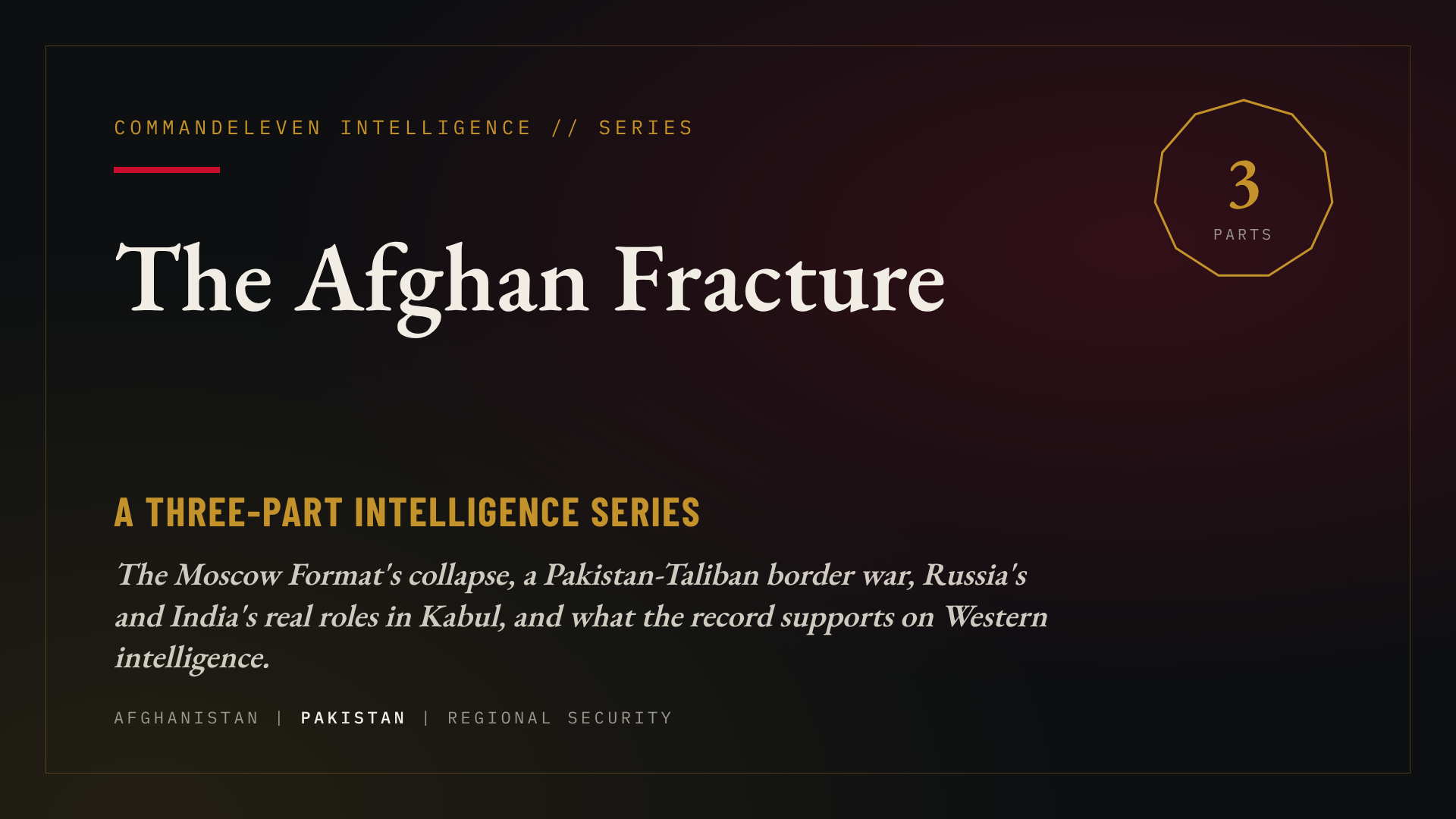 The Afghan Fracture: A Three-Part CommandEleven Intelligence Series