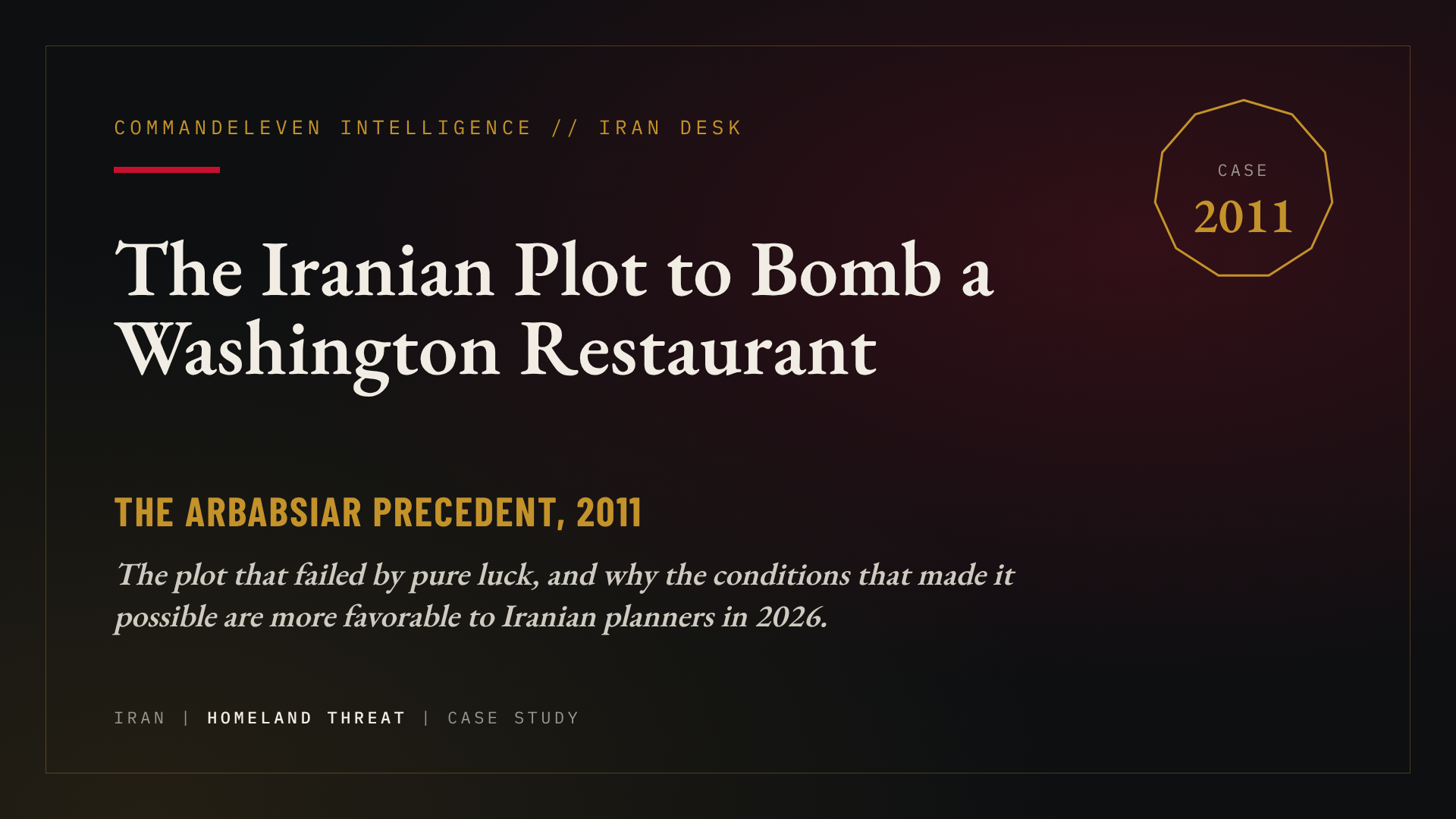 The Iranian Plot to Bomb a Washington Restaurant