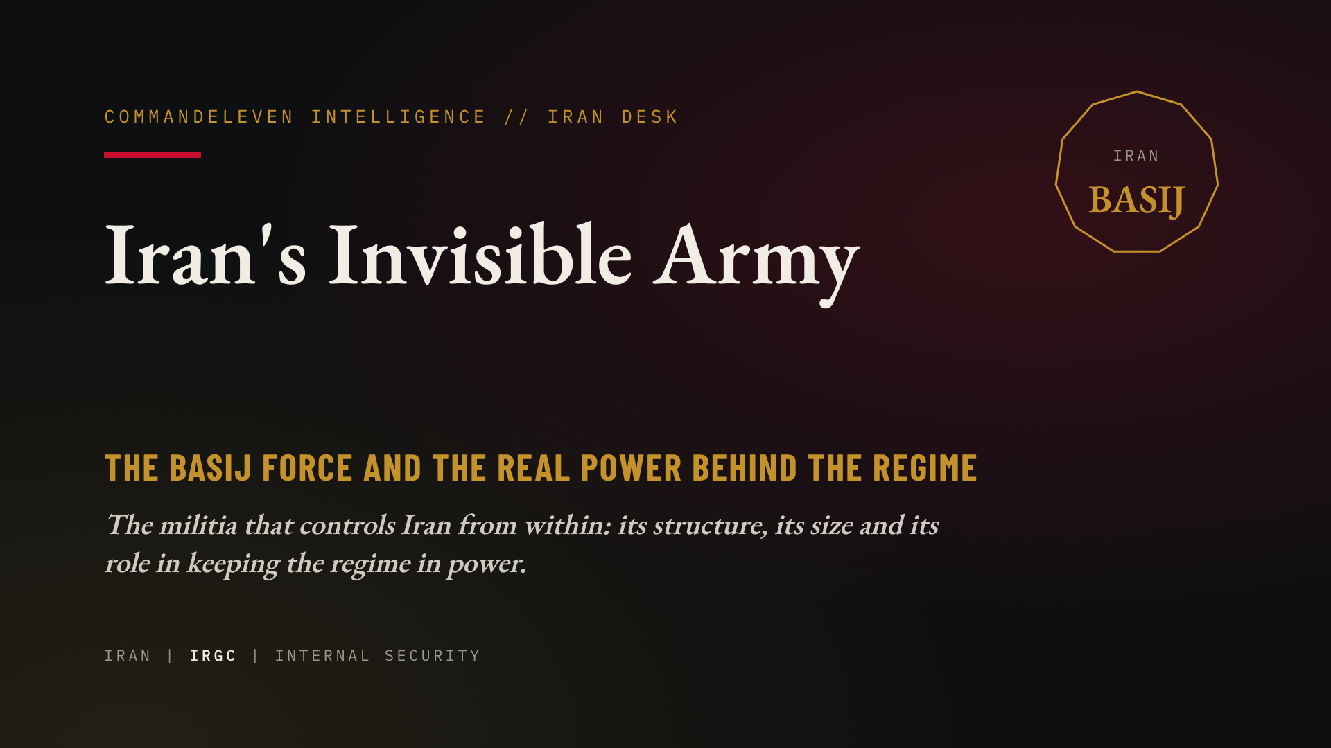 Iran's Invisible Army: The Basij Force and the Real Power Behind the Regime