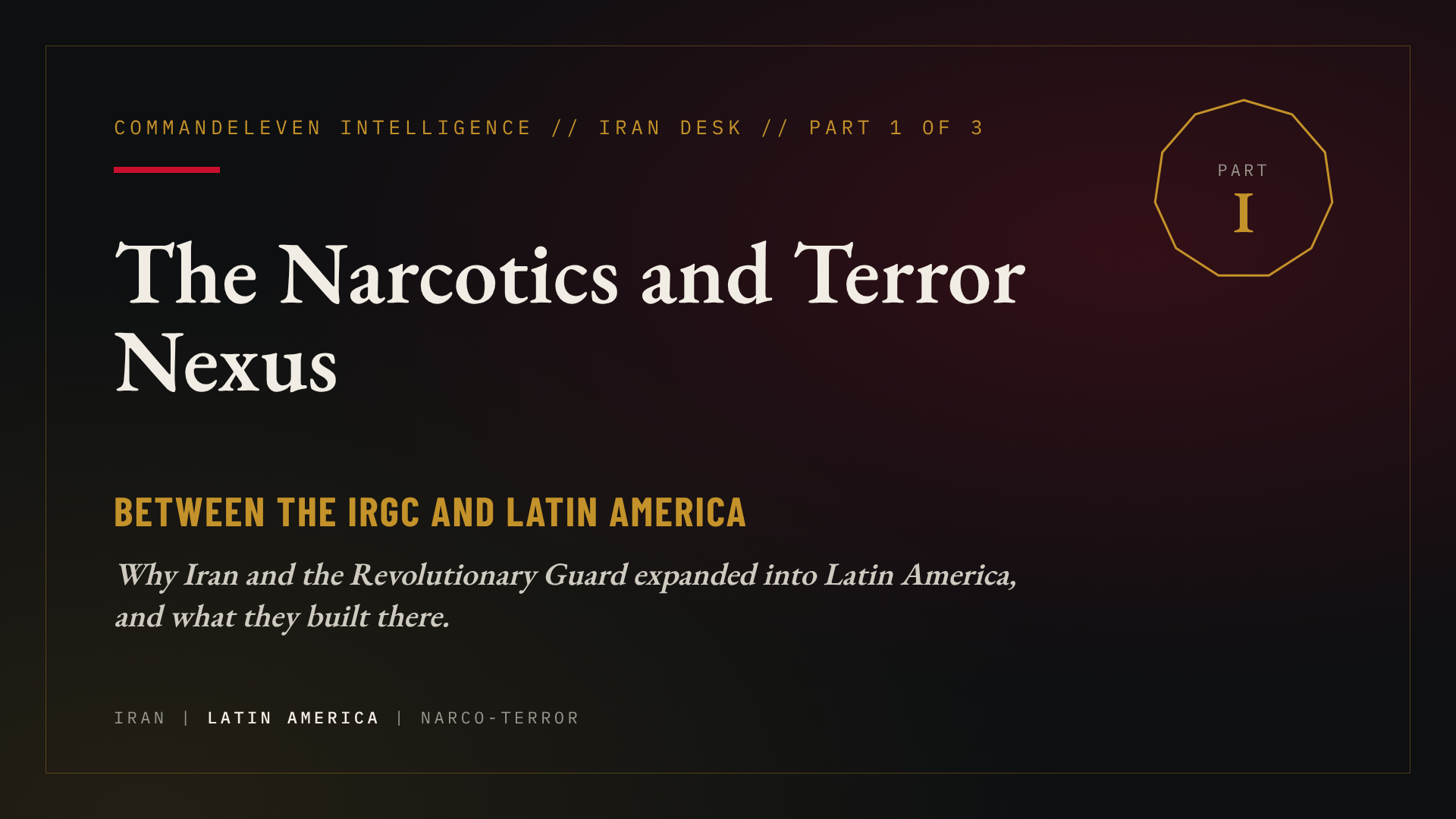The Narcotics and Terror Nexus Between the IRGC and Latin America – Part 1