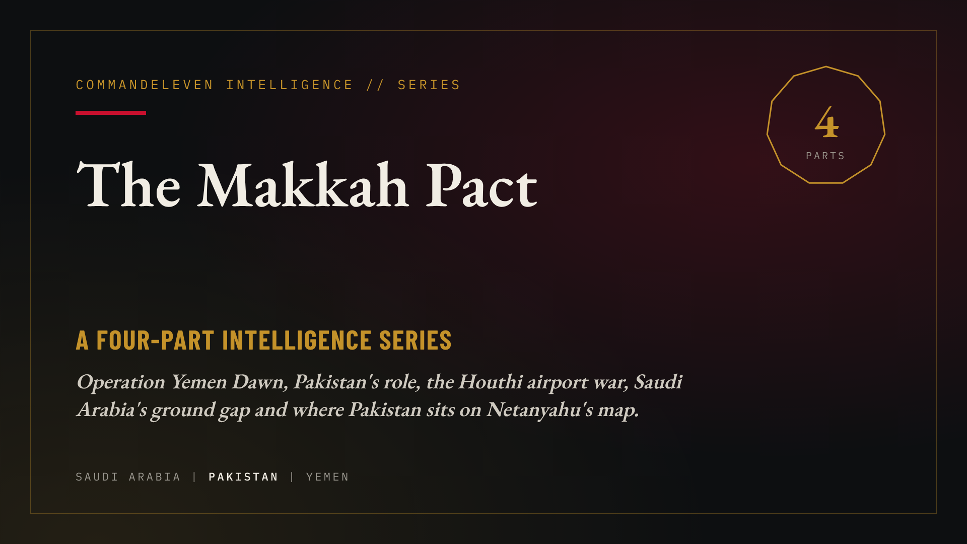 The Makkah Pact: A Four-Part CommandEleven Intelligence Series