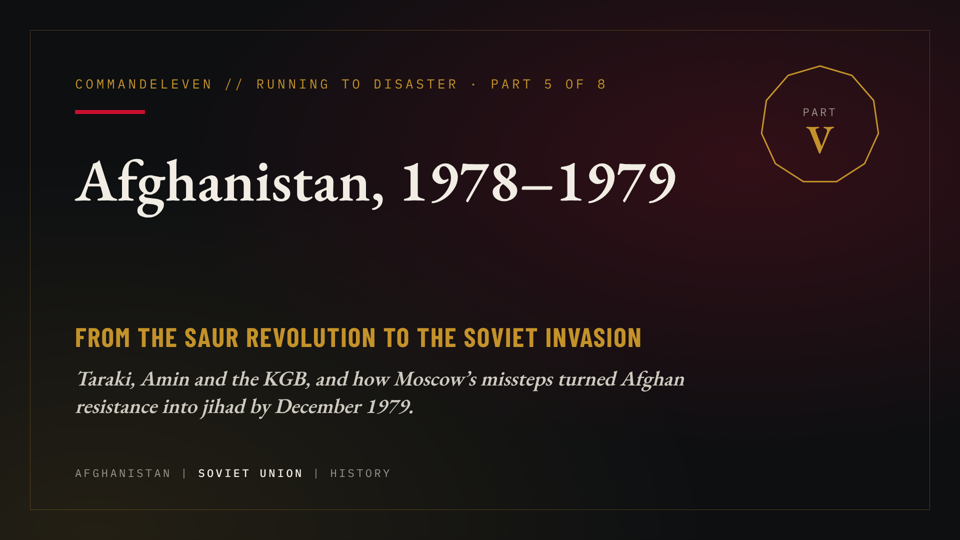 Running to Disaster: Afghanistan 1978–1979 – Part 5