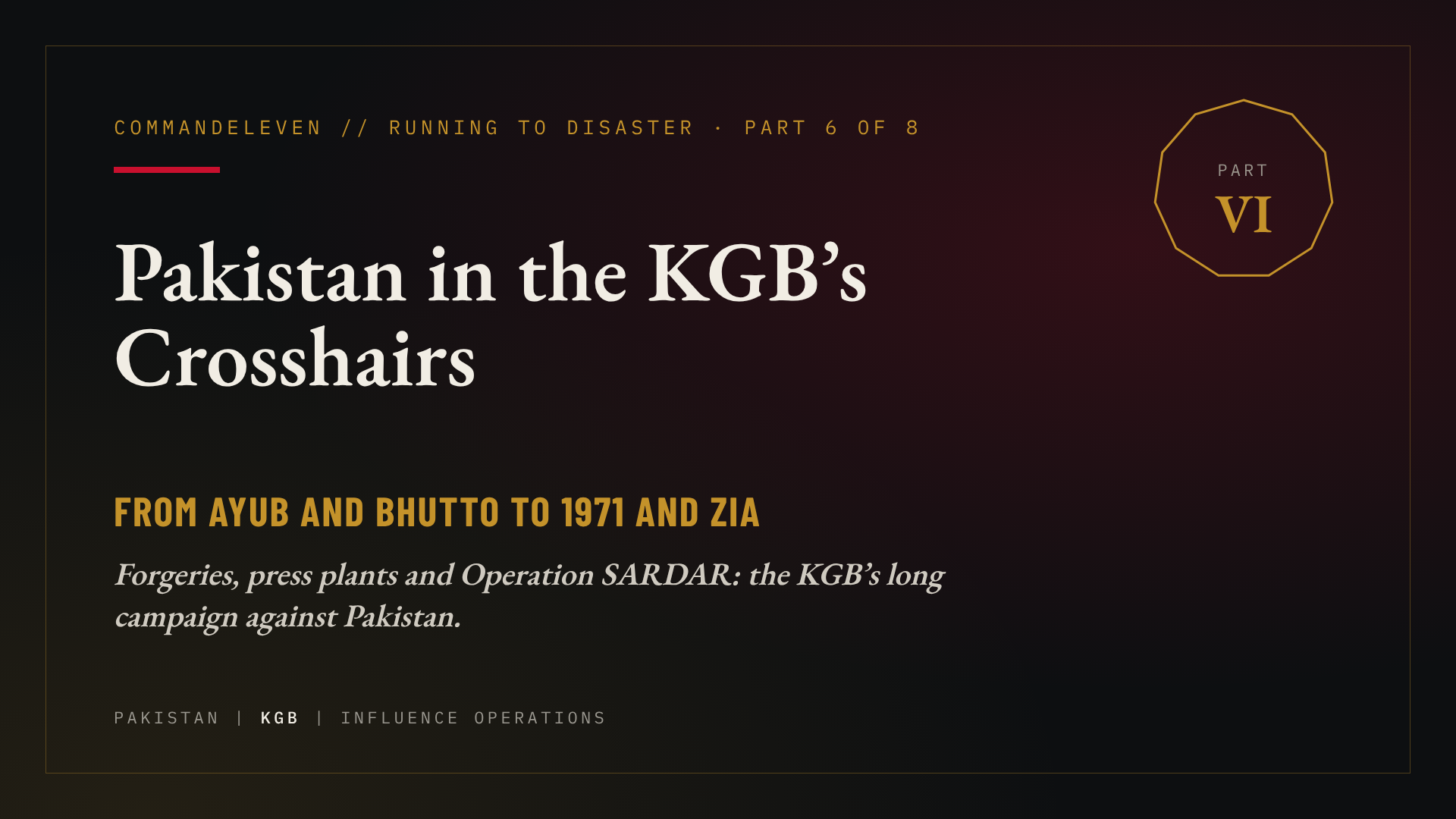 Running to Disaster: Pakistan in the KGB’s Crosshairs – Part 6