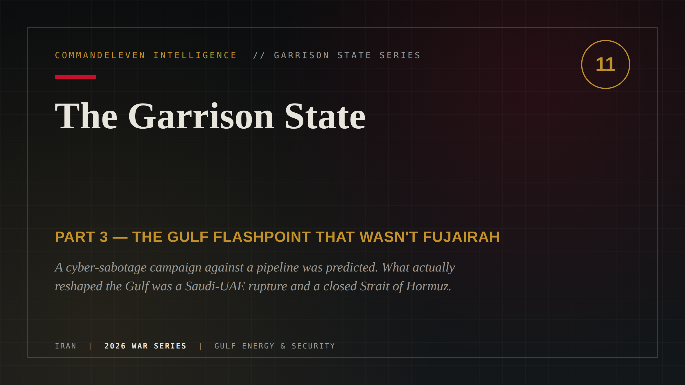 The Garrison State: The Gulf Flashpoint That Wasn't Fujairah